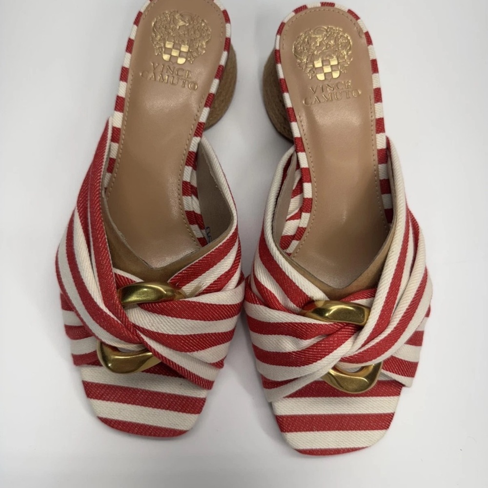 Vince Camuto Shoes Womens Size 9M Rose Stripe VC-Liane Espadrille Heels Summer - Picture 6 of 12